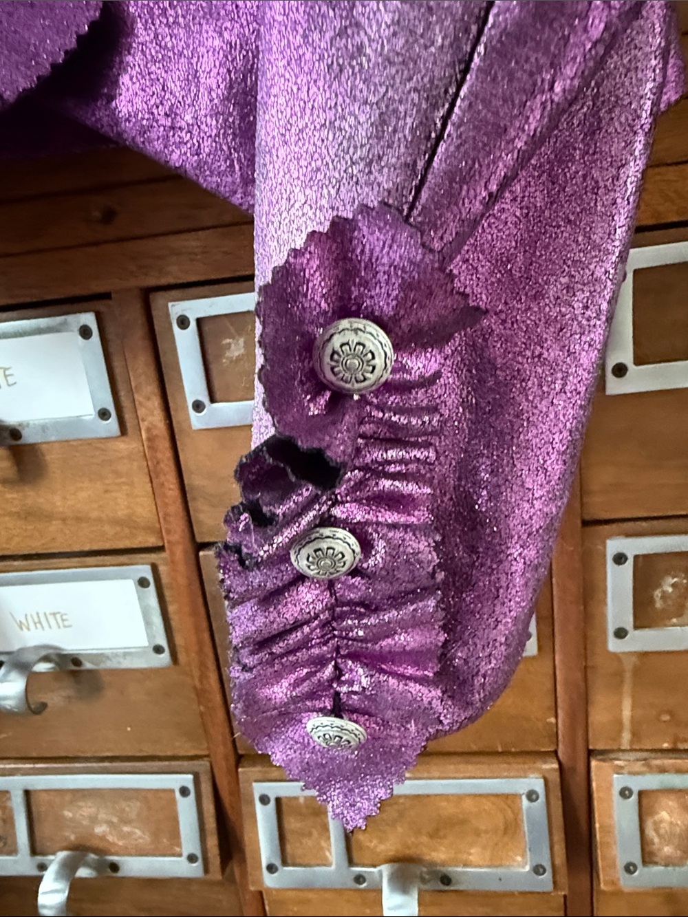 Purple Shiny Metallic Blazer Costume Cosplay Victorian - Picture 3 of 8